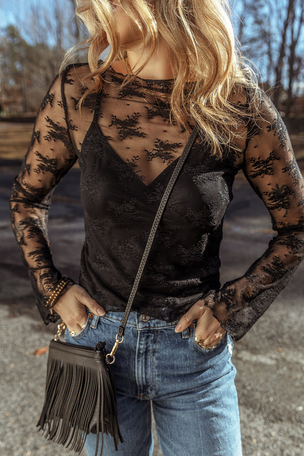 Apricot Mesh Crochet Patchwork Slim Fit Long Sleeve BlouseMaterial:90%Polyamide+10%Elastane

• Embrace the delicate elegance of apricot hues and intricate patchwork design with this slim-fit blouse.
• Crafted with attenti