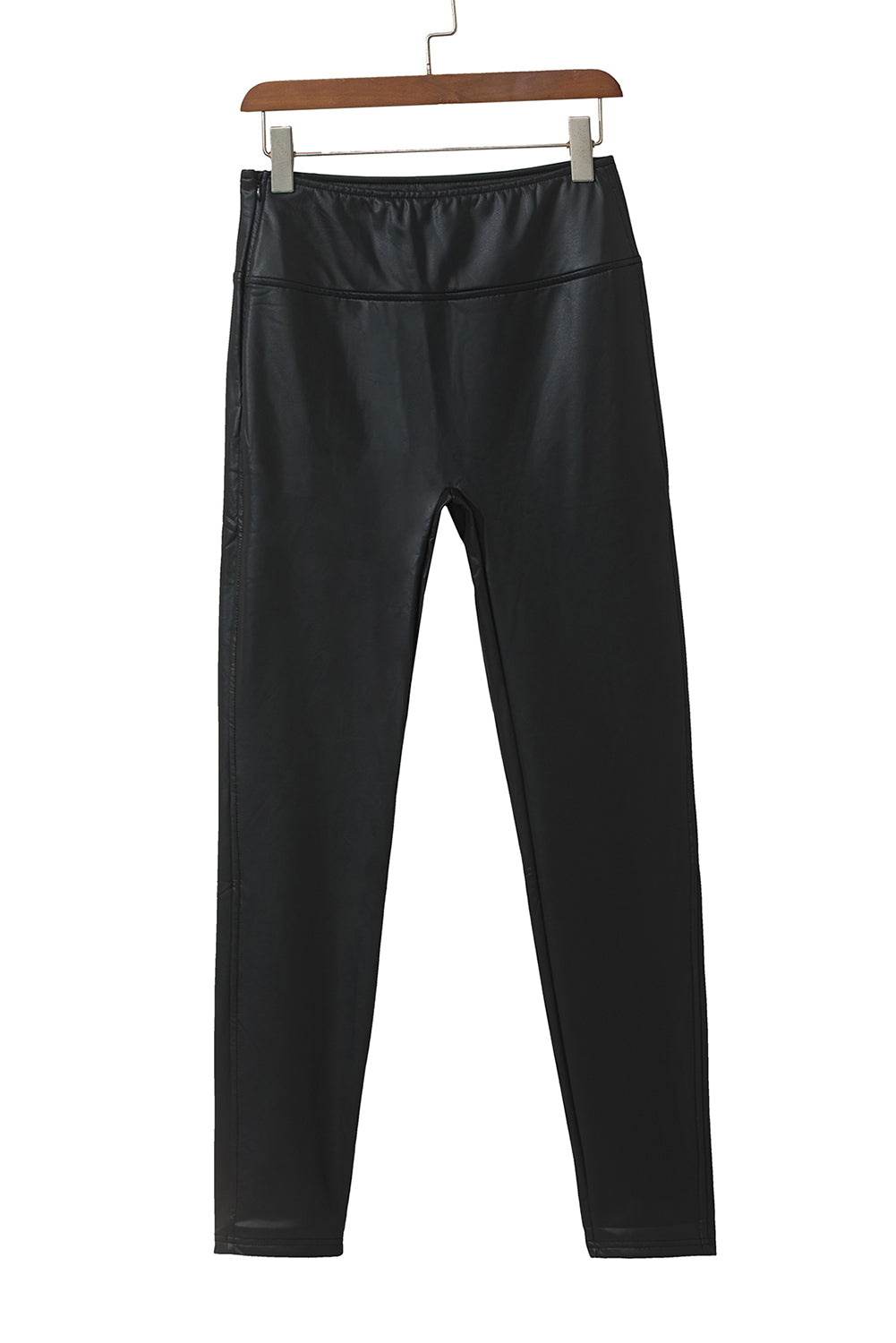 Black Piping Trim Sleek Leather High Waist LeggingsMaterial:50%Pu+45%Polyester+5%Elastane



		Embrace a sleek and edgy look with these high waist leggings featuring black piping trim, adding a touch of sophisticat