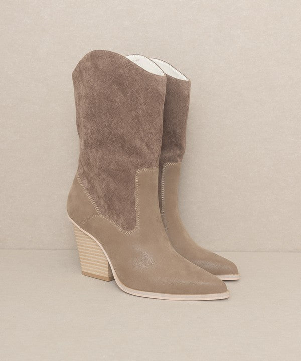 OASIS SOCIETY Marseille - Loose Fit Western BootsLoose fit western boots are a comfortable and stylish choice for those who appreciate a relaxed and rugged look. These boots are designed with a roomier fit and ofte