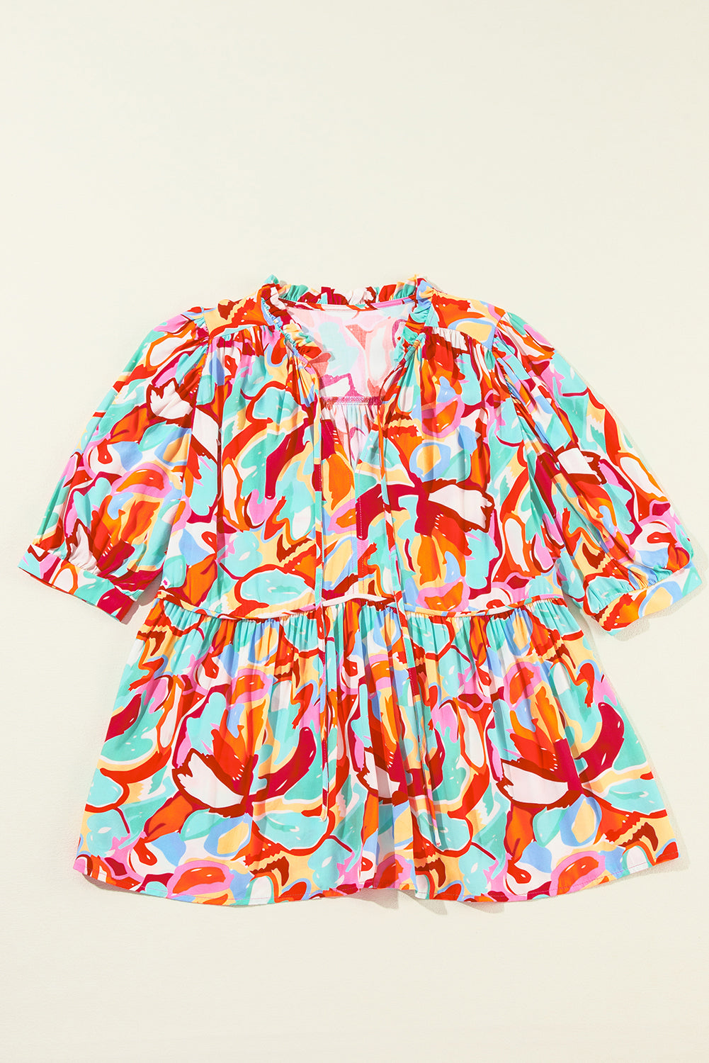 Rose Red Abstract Print V Neck Puff Sleeve BlouseMaterial:100%Viscose



		Make a statement with our blouse, crafted from a lightweight and eye-catching fabric that exudes personality and style.
	
	
		This blo