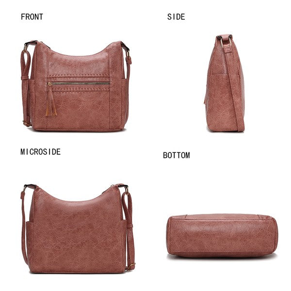 MKF Collection Marseille Shoulder Bag by Mia KMKF Collection Marseille Women's Shoulder Bag by Mia K-Versatile, Stylish, Elegant, Functional, Durable, and Eco-friendly.-Gold-tone hardware-Fabric lining-Zipper fa