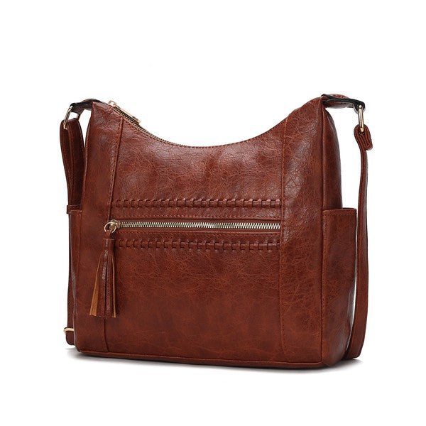 MKF Collection Marseille Shoulder Bag by Mia KMKF Collection Marseille Women's Shoulder Bag by Mia K-Versatile, Stylish, Elegant, Functional, Durable, and Eco-friendly.-Gold-tone hardware-Fabric lining-Zipper fa