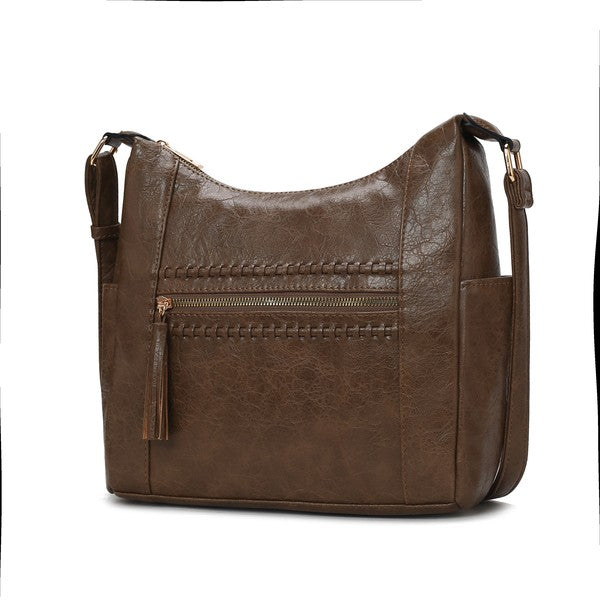 MKF Collection Marseille Shoulder Bag by Mia KMKF Collection Marseille Women's Shoulder Bag by Mia K-Versatile, Stylish, Elegant, Functional, Durable, and Eco-friendly.-Gold-tone hardware-Fabric lining-Zipper fa