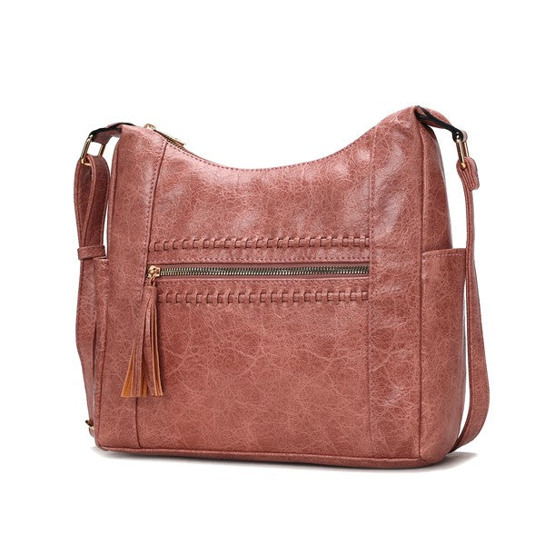 MKF Collection Marseille Shoulder Bag by Mia KMKF Collection Marseille Women's Shoulder Bag by Mia K-Versatile, Stylish, Elegant, Functional, Durable, and Eco-friendly.-Gold-tone hardware-Fabric lining-Zipper fa