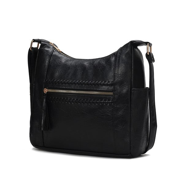 MKF Collection Marseille Shoulder Bag by Mia KMKF Collection Marseille Women's Shoulder Bag by Mia K-Versatile, Stylish, Elegant, Functional, Durable, and Eco-friendly.-Gold-tone hardware-Fabric lining-Zipper fa