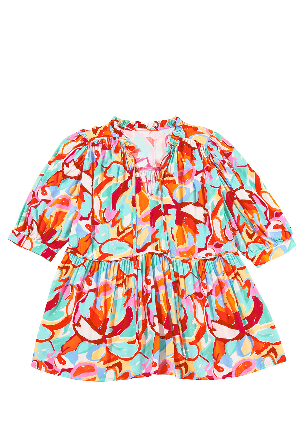 Rose Red Abstract Print V Neck Puff Sleeve BlouseMaterial:100%Viscose



		Make a statement with our blouse, crafted from a lightweight and eye-catching fabric that exudes personality and style.
	
	
		This blo