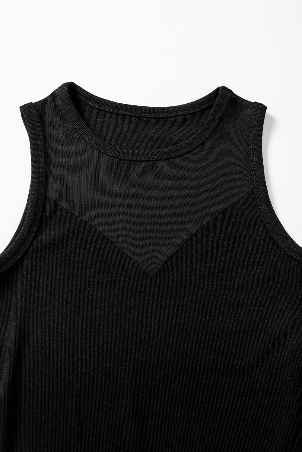 Black Mesh Patchwork Sleeveless Round Neck BodysuitMaterial:70%Polyester+25%Cotton+5%Elastane



		Ignite the allure with this black bodysuit, radiating sexiness and charm in a hot style. 
	
	
		The mesh patchwo
