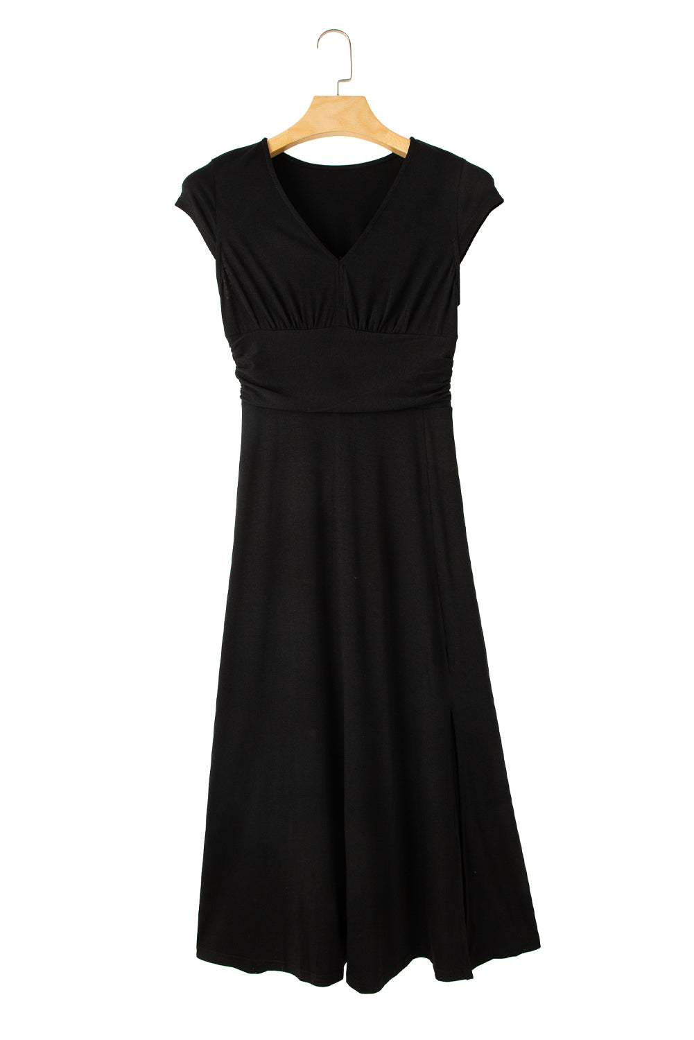 Peacock Blue Deep V Neck Ruched High Waist Midi DressMaterial:65%Polyester+30%Viscose+5%Elastane



		This concise long dress is versatile and suitable for various occasions. 
	
	
		The trendy high-waist look is e
