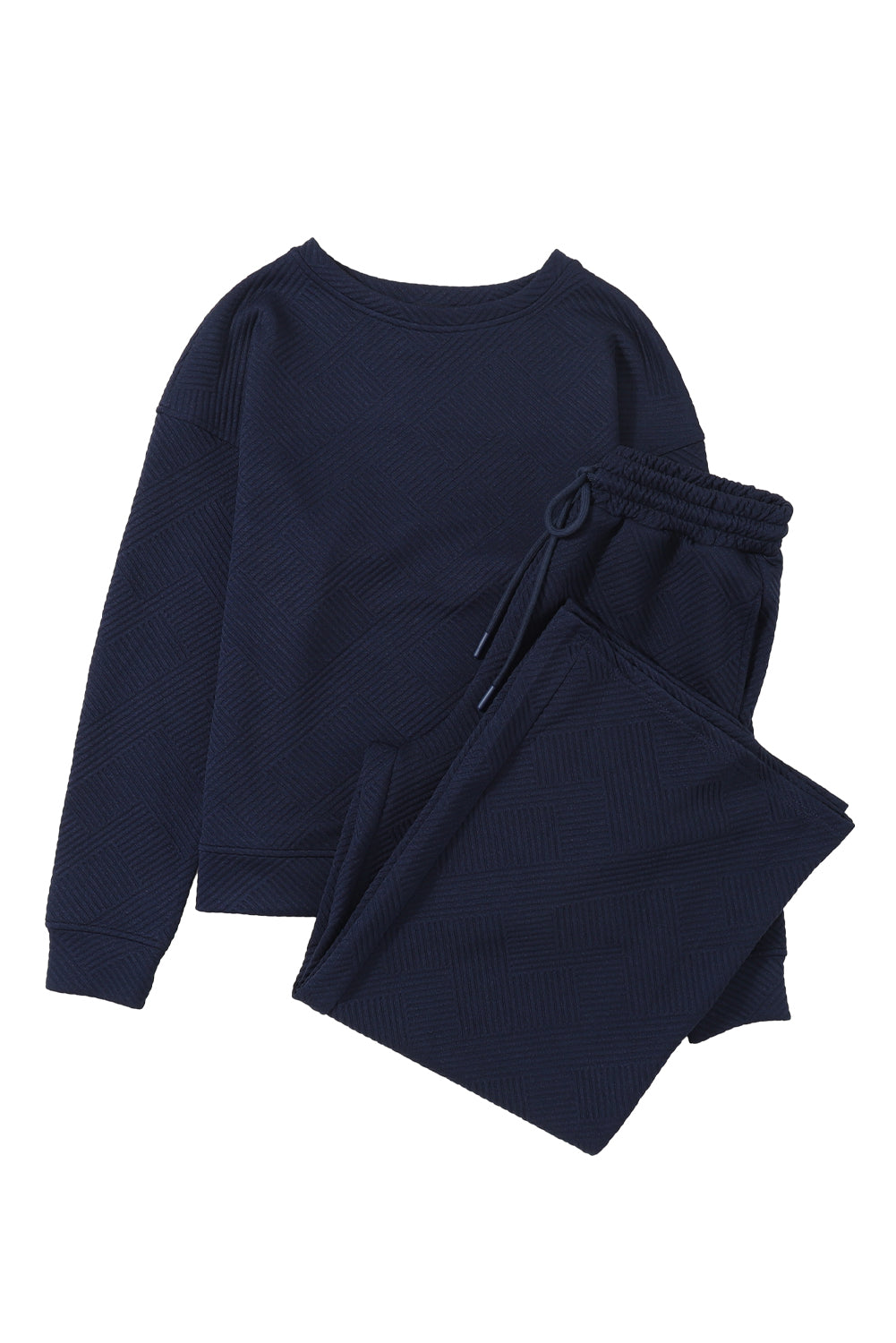 Red Dahlia Textured Loose Slouchy Long Sleeve Top and Pants SetMaterial:95%POLYESTER+5%ELASTANE



		Our Gray Textured Loose Slouchy Long Sleeve Top and Pants Set, a comfortable and stylish ensemble that is perfect for loungin