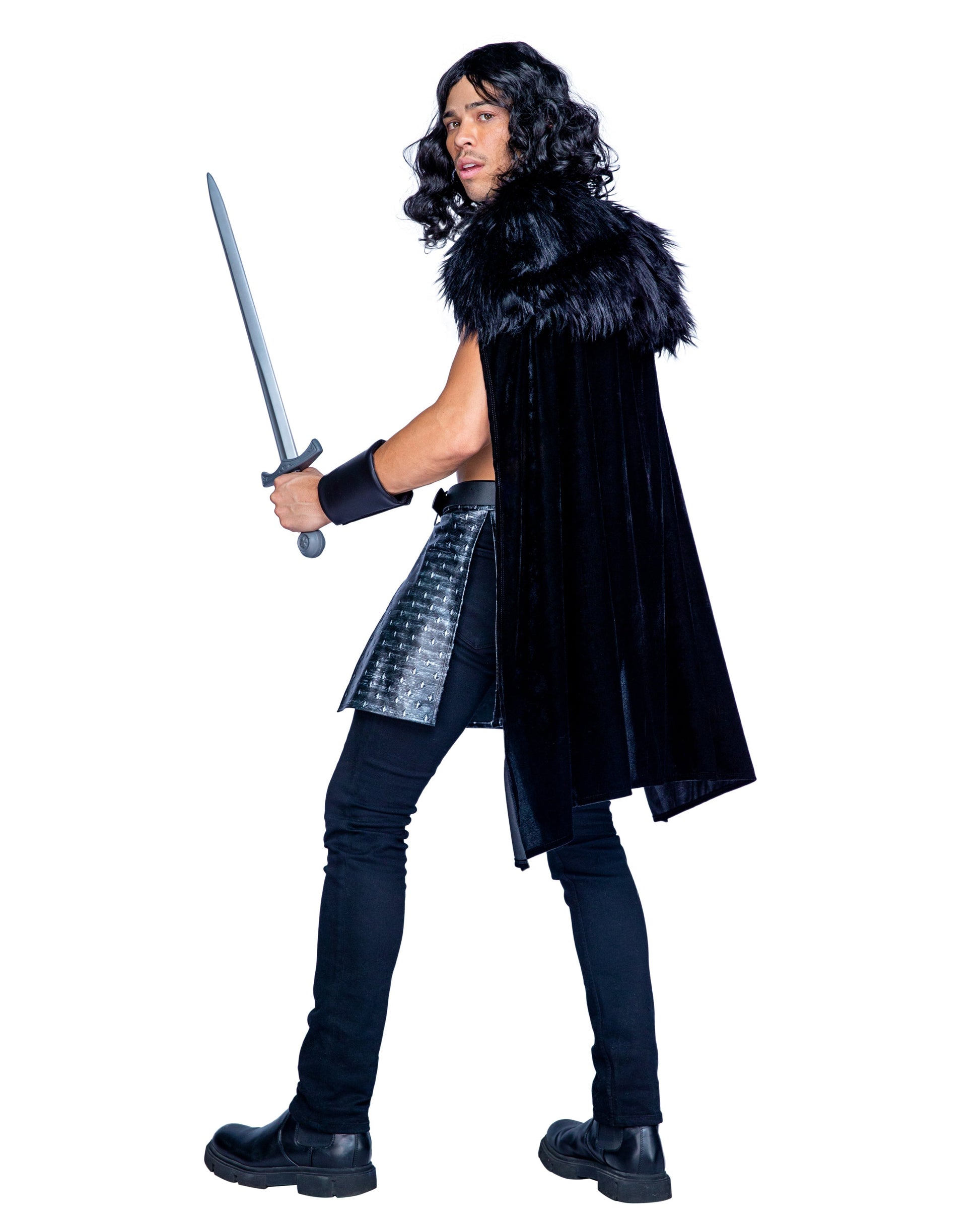 6362 - 3pc Black Castle CommanderIncludes Harness with Attached Cape and Faux Fur Shoulders, Gauntlets, and Belt
*Cuffs, Sword and Pants Not Included