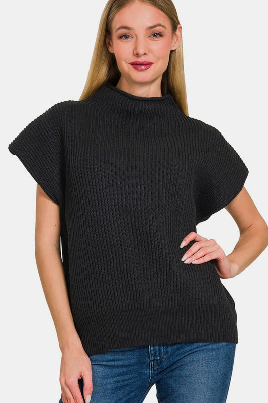Zenana Short Sleeve Mock Neck SweaterStay effortlessly stylish with this Short Sleeve Mock Neck Sweater. The mock neck design adds a touch of sophistication, making it perfect for both casual and dressi