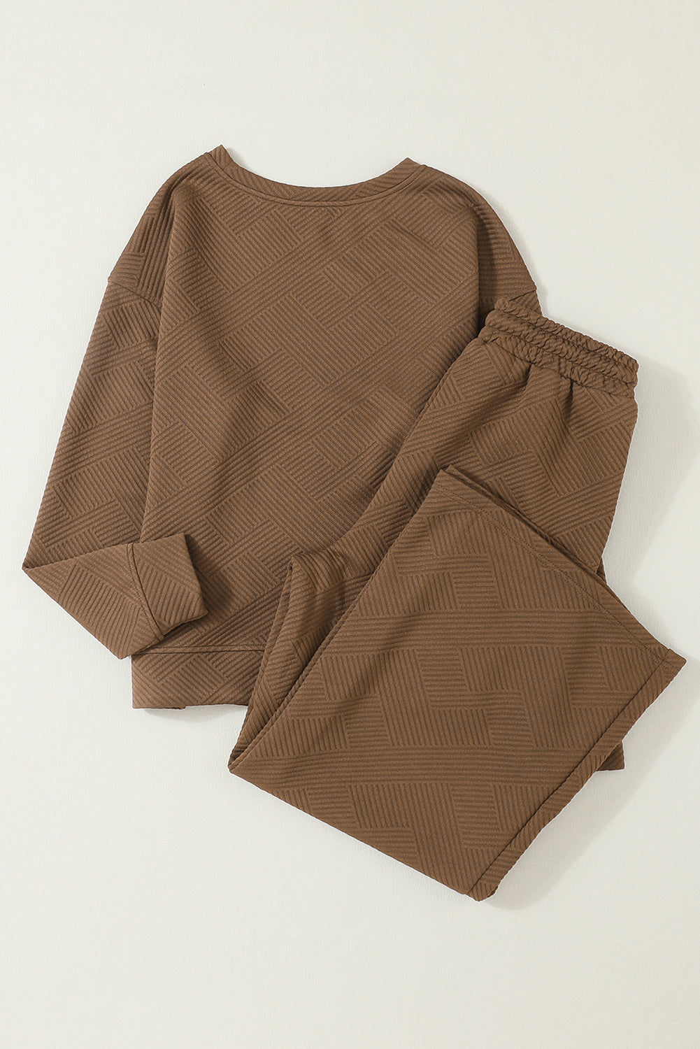 Red Dahlia Textured Loose Slouchy Long Sleeve Top and Pants SetMaterial:95%POLYESTER+5%ELASTANE



		Our Gray Textured Loose Slouchy Long Sleeve Top and Pants Set, a comfortable and stylish ensemble that is perfect for loungin