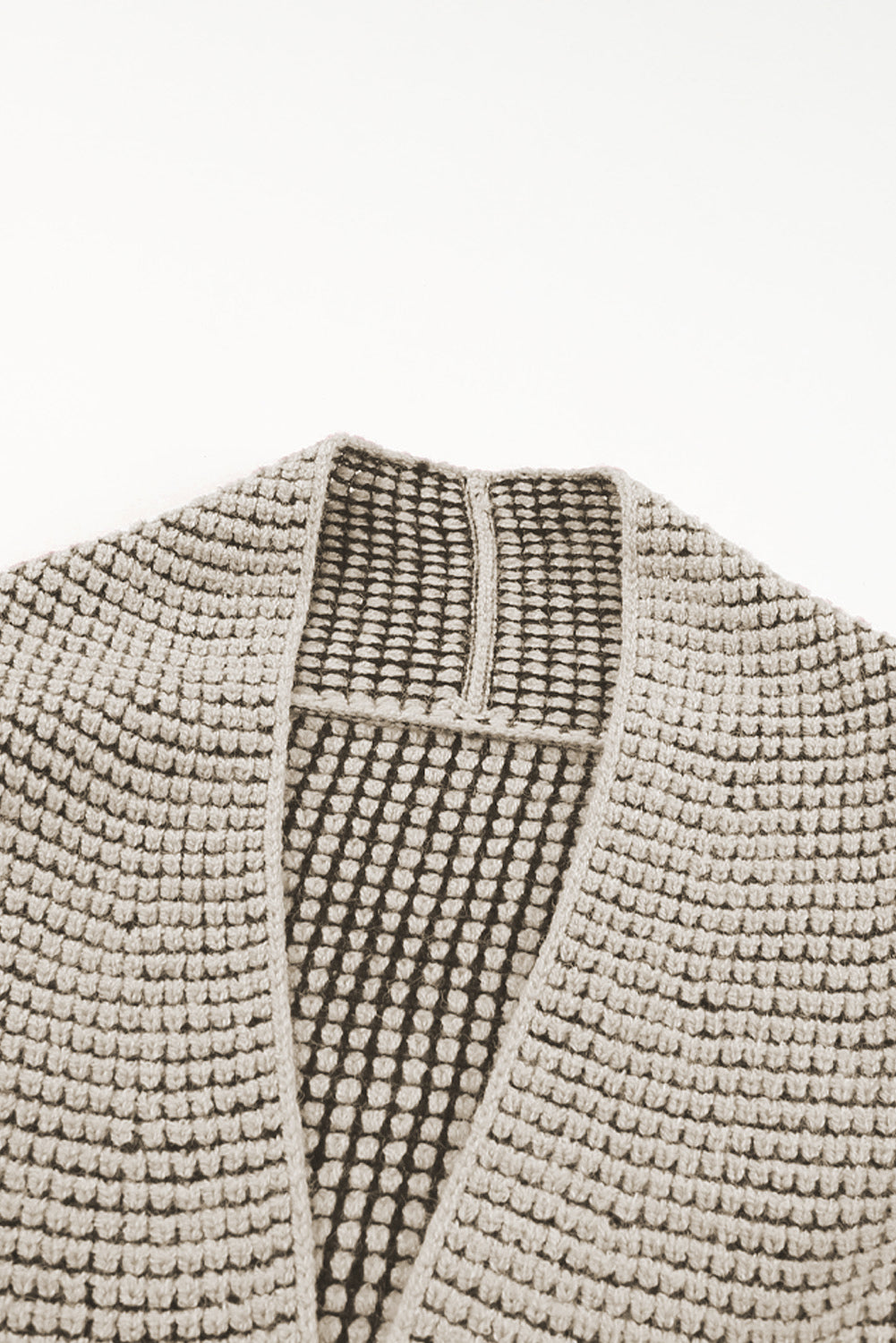 Gray Chunky Knit Pockets Drop Sleeve Cardigan