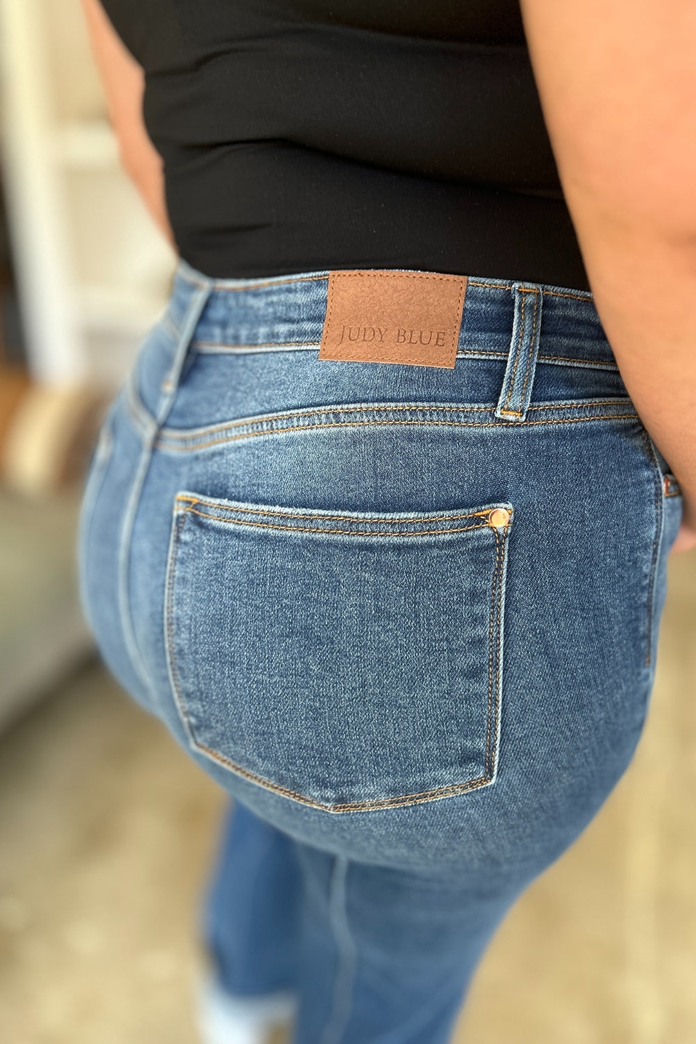 Judy Blue Full Size High Waist Front Seam Detail Straight JeansThe High Waist Front Seam Detail Straight Jeans are a stylish and versatile addition to your denim collection. With a flattering high waist silhouette and front seam