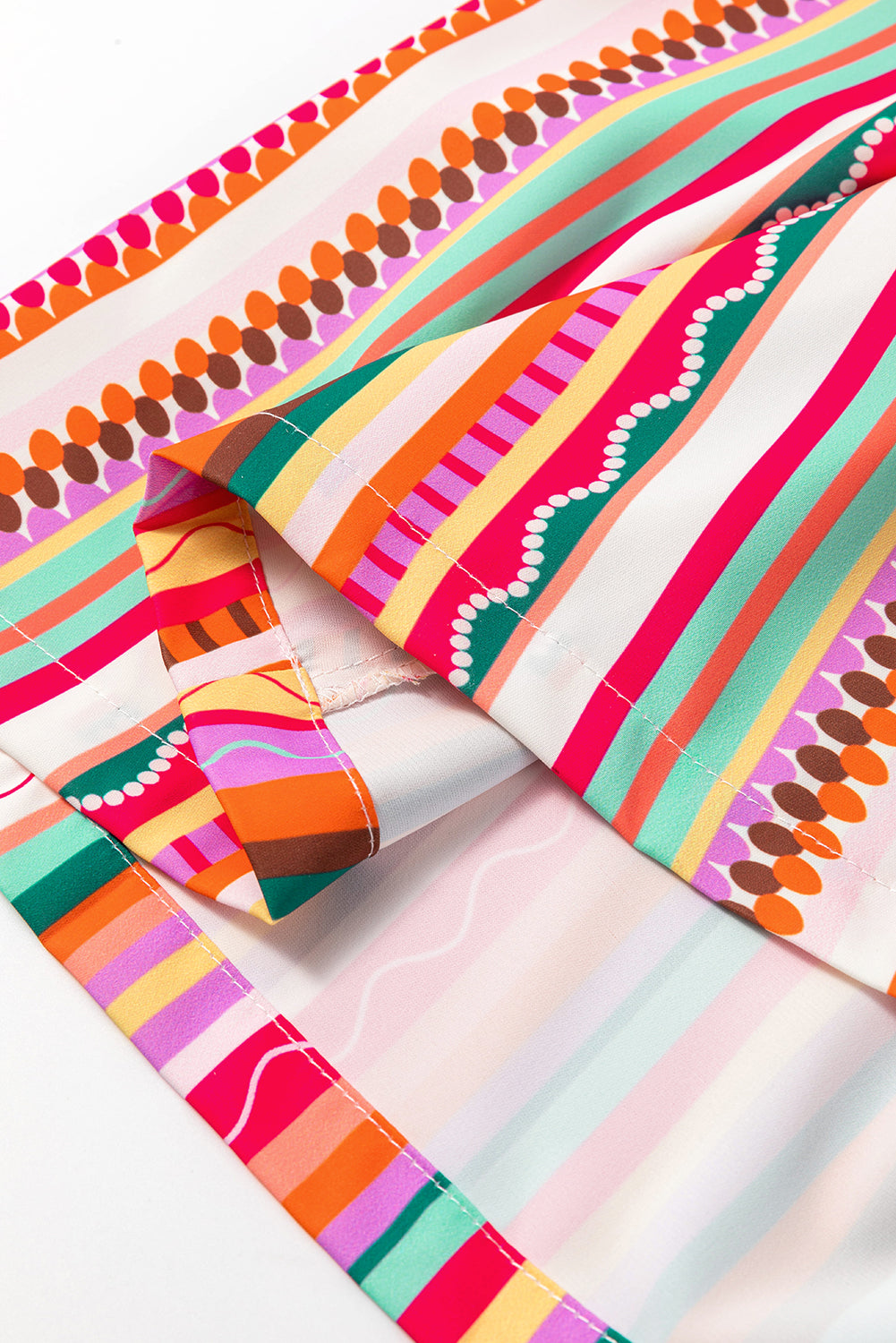Multicolour Boho Striped Spaghetti Strap Smocked Back Maxi DressMaterial:100%Polyester

• Embrace a vibrant blend of colors in this maxi dress, perfect for daily wear with its relaxed, sleeveless design.
• The shirred back ensu