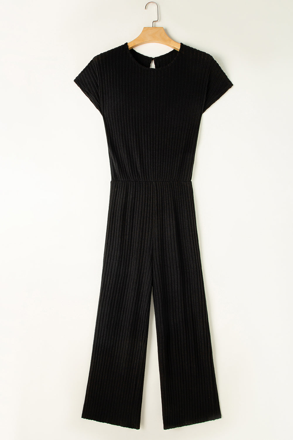 Grass Green Solid Color Ribbed Short Sleeve Wide Leg JumpsuitMaterial:85%Polyester+10%Viscose+5%Elastane



		The jumpsuit is a versatile and trendy one-piece outfit, featuring a solid color design that offers a sleek and mi