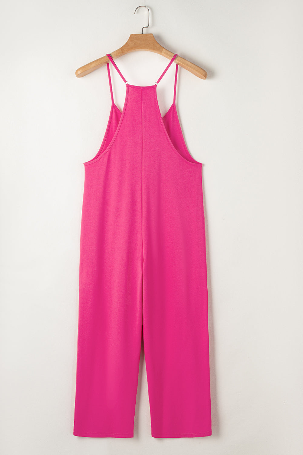 Black Pocketed Adjustable Spaghetti Strap Straight Leg JumpsuitMaterial:95%POLYESTER+5%ELASTANE


	


		Straight leg jumpsuit can perfectly shape
wearers’ leg shapes
	
	
		Adjustable spaghetti strap is perfect to
suit w