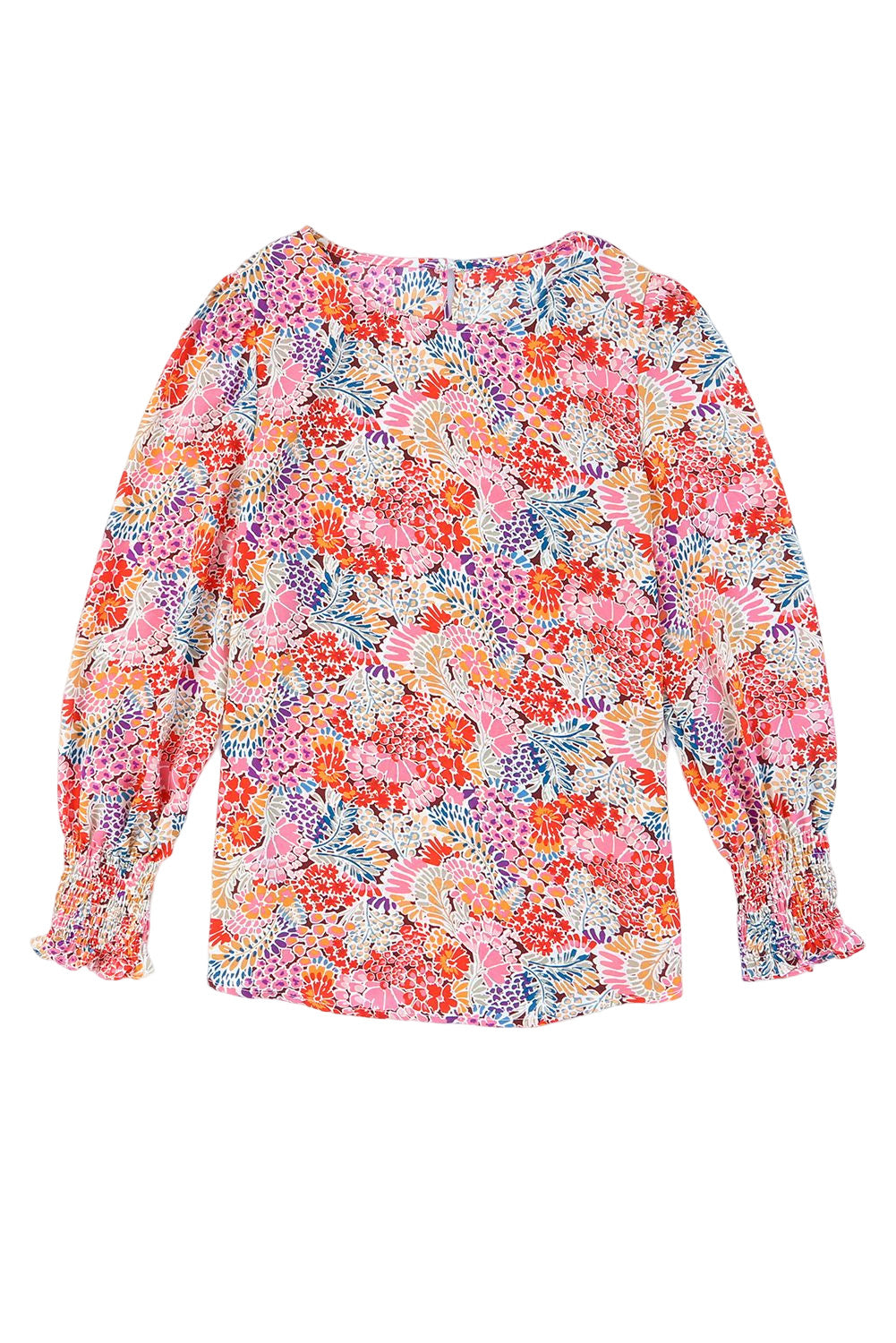 Multicolor Floral Print Smocked Cuffs Long Sleeve BlouseMaterial:100%Polyester


	

			The Floral Print Smocked Cuffs Long Sleeve Blouse is a feminine and elegant addition to any wardrobe. Its delicate floral print and