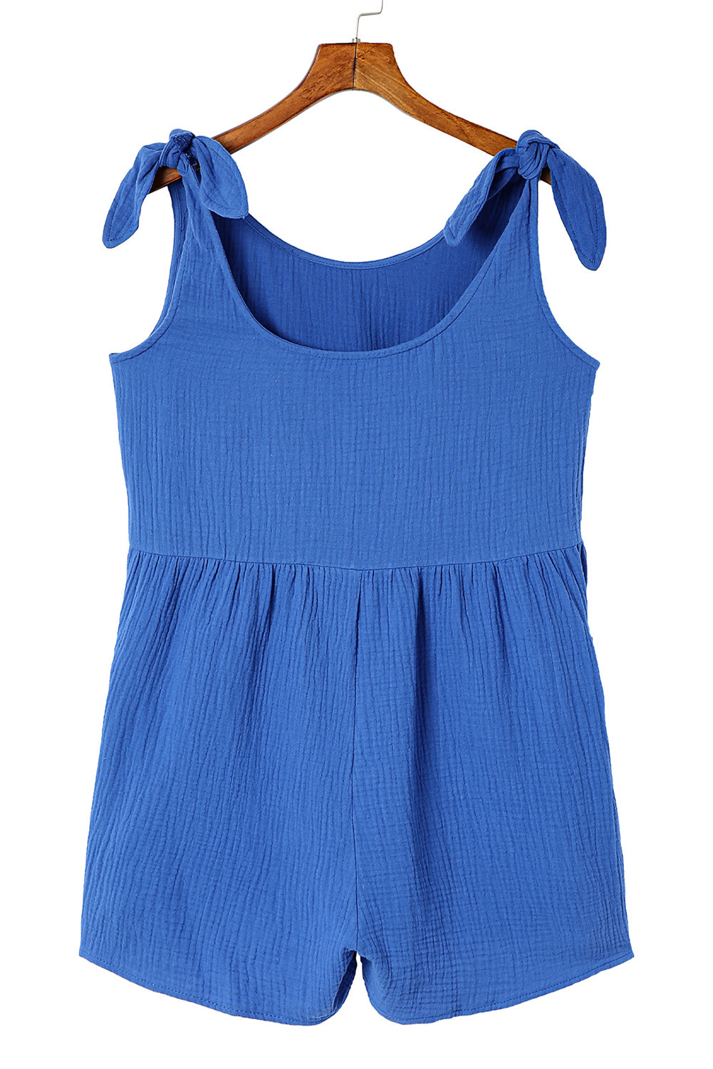 Black Textured Knotted Straps High Waist Wide Leg RomperMaterial:100%Cotton



		This beautiful romper is crafted with premium fabric making it lightweight and idealfor warm-weather excursions
	
	
		With a scoop neck