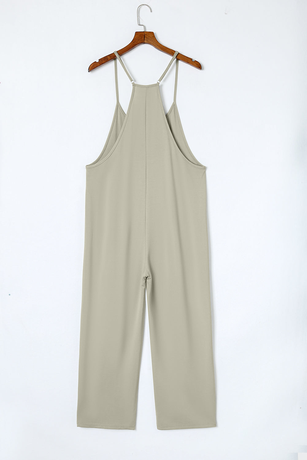 Black Pocketed Adjustable Spaghetti Strap Straight Leg JumpsuitMaterial:95%POLYESTER+5%ELASTANE


	


		Straight leg jumpsuit can perfectly shape
wearers’ leg shapes
	
	
		Adjustable spaghetti strap is perfect to
suit w