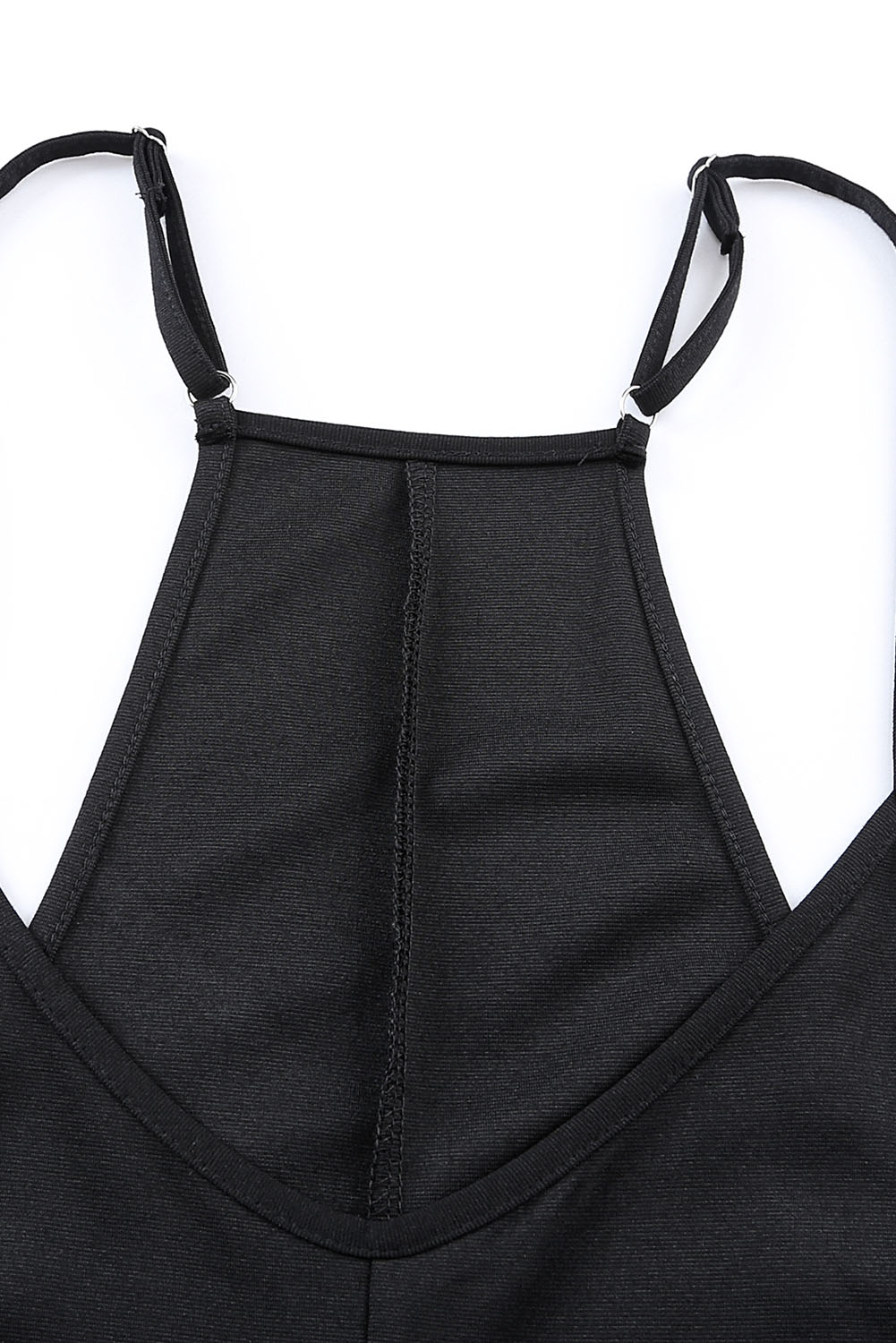 Black Pocketed Adjustable Spaghetti Strap Straight Leg JumpsuitMaterial:95%POLYESTER+5%ELASTANE


	


		Straight leg jumpsuit can perfectly shape
wearers’ leg shapes
	
	
		Adjustable spaghetti strap is perfect to
suit w