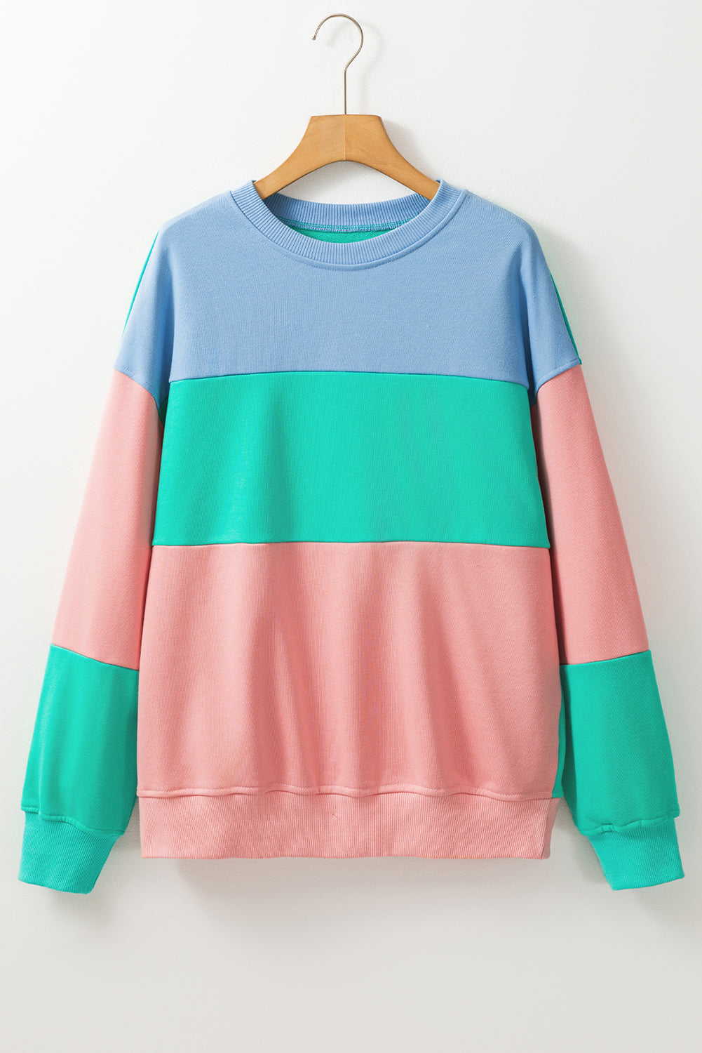 Bright Pink Colorblock Patchwork Drop Shoulder SweatshirtMaterial:70%Polyester+30%Cotton

• Embrace a blend of casual charm and trendy style with our sweatshirt, perfect for a relaxed yet fashionable look. 
• Crafted wit