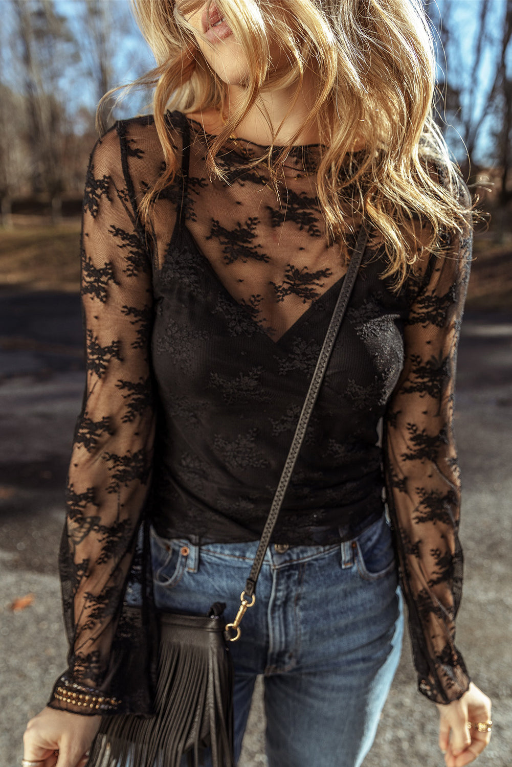 Apricot Mesh Crochet Patchwork Slim Fit Long Sleeve BlouseMaterial:90%Polyamide+10%Elastane

• Embrace the delicate elegance of apricot hues and intricate patchwork design with this slim-fit blouse.
• Crafted with attenti