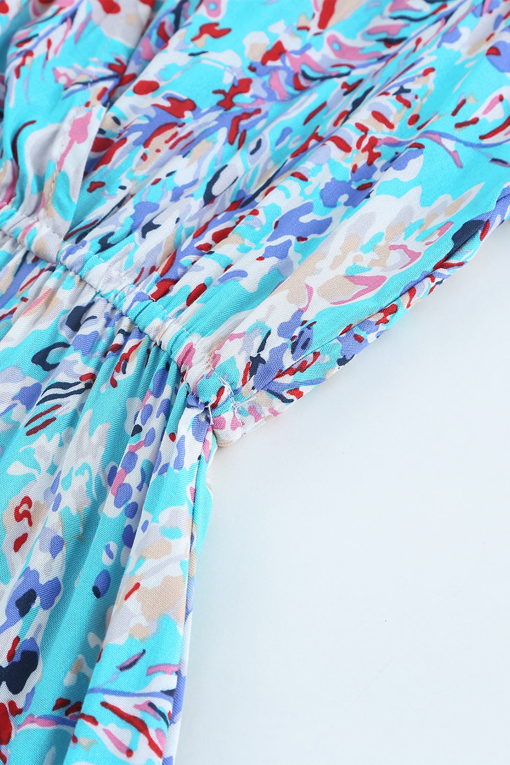 Abstract Botanic Print Wrap V Neck Short Sleeve Maxi DressMaterial:100%Viscose



		•The wrap style makes it a flattering and comfortable option for all body types.
	
	
		•The short sleeves make it ideal for warmer wea