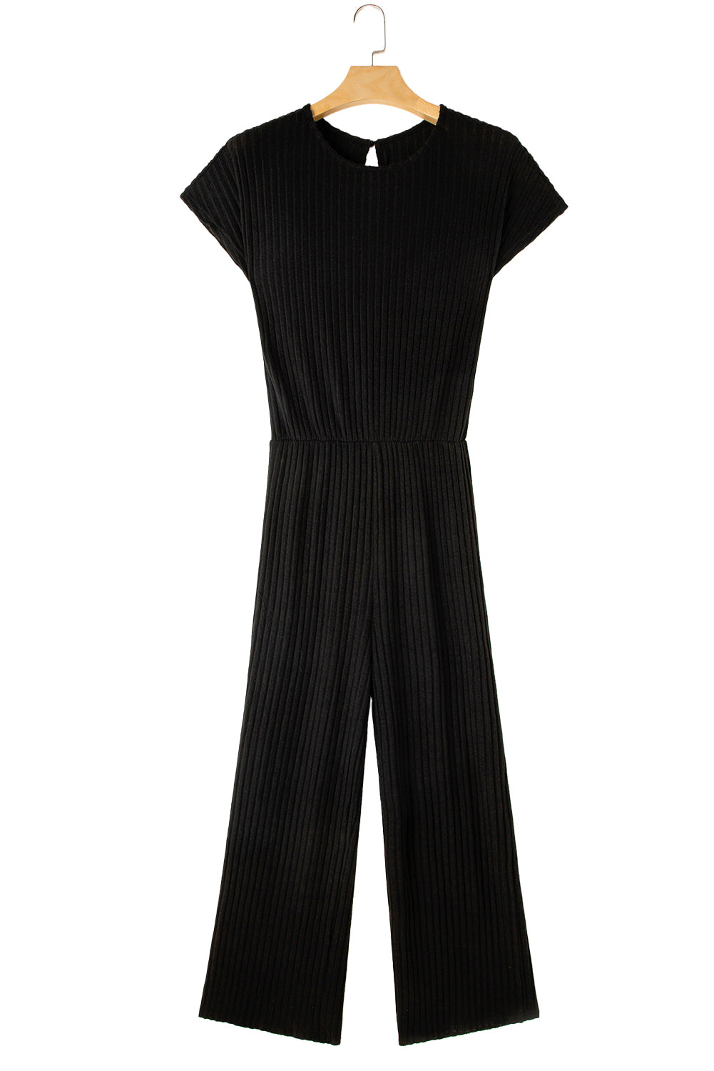 Grass Green Solid Color Ribbed Short Sleeve Wide Leg JumpsuitMaterial:85%Polyester+10%Viscose+5%Elastane



		The jumpsuit is a versatile and trendy one-piece outfit, featuring a solid color design that offers a sleek and mi