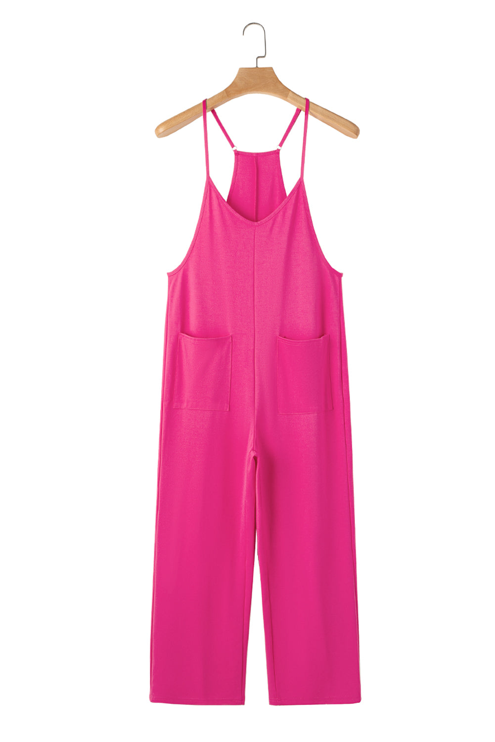 Black Pocketed Adjustable Spaghetti Strap Straight Leg JumpsuitMaterial:95%POLYESTER+5%ELASTANE


	


		Straight leg jumpsuit can perfectly shape
wearers’ leg shapes
	
	
		Adjustable spaghetti strap is perfect to
suit w